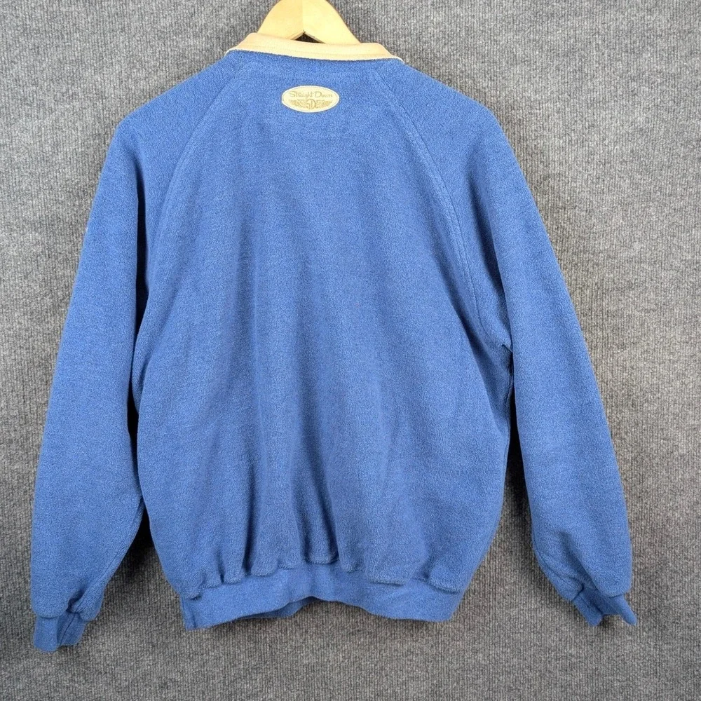 Straight Down Vintage Terrycloth Pullover Blue Made in USA Golf Mens Medium